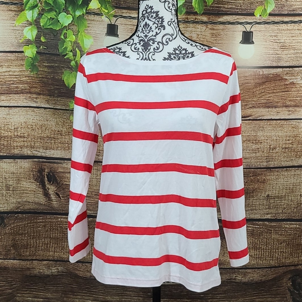 J. Crew Re-Imagined Striped Boatneck Long Sleeve Tee - Small - Picture 6 of 11